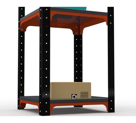 Стеллаж ООО Металекс Metalex  Kit Comfort 2200х400х400 6-ть полок (оранжево-чёрный) / 202439