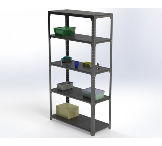 Стеллаж ООО Металекс Kit Comfort 2200х1200х600 мм, 5 полок, серый 203058