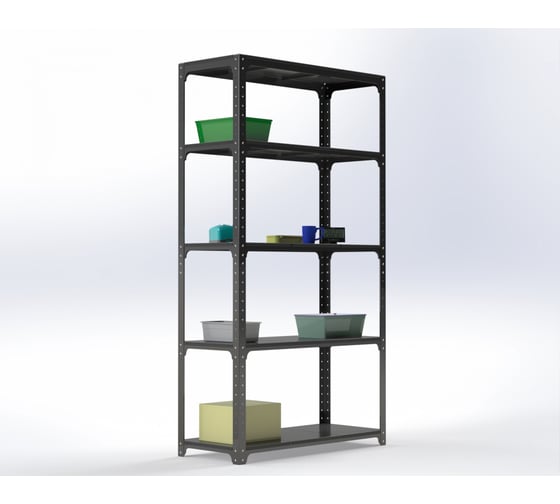 Стеллаж ООО Металекс Kit Comfort 2200х1300х500 мм, 5 полок, серый 203050