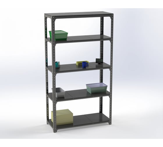 Стеллаж ООО Металекс Kit Comfort 1800х1500х600 мм, 5 полок, серый 202917