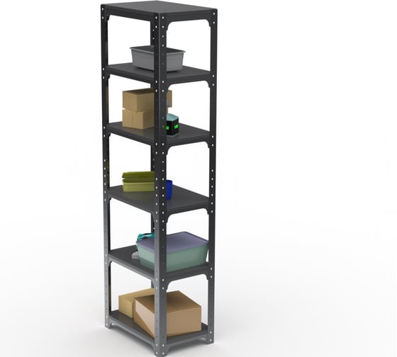 Стеллаж ООО Металекс Kit Comfort 2200х500х600 мм, 6 полок, серый 202846