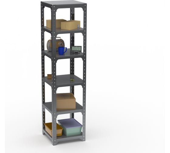 Стеллаж ООО Металекс Kit Comfort 2200х1000х600 мм, 6 полок, серый 203092