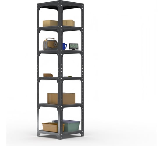 Стеллаж ООО Металекс Kit Comfort 2200х800х300 мм, 6 полок, серый 203063