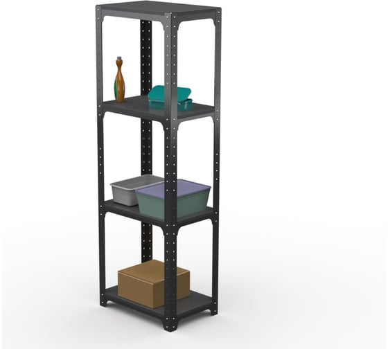 Стеллаж ООО Металекс Kit Comfort 1800х400х600 4-е полки (Серый) / 202809