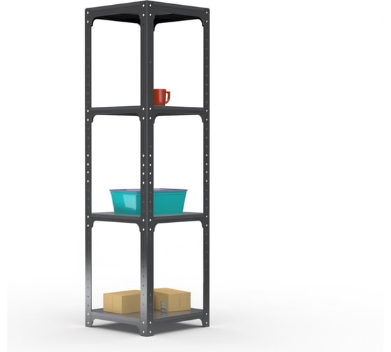 Стеллаж ООО Металекс Kit Comfort 2000х400х400 4-е полки (Серый) / 202817 1