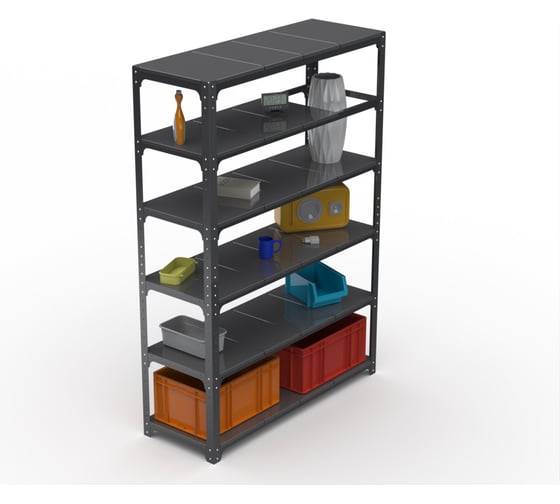 Стеллаж ООО Металекс Kit Comfort 2400х1400х400, 6 полок, серый 203150