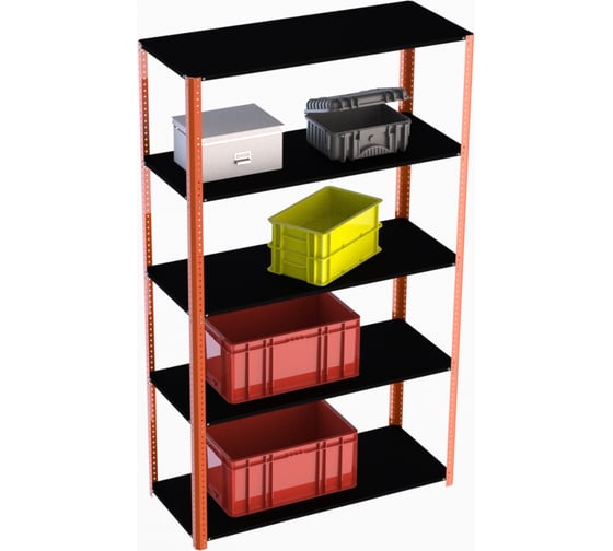 Стеллаж ООО Металекс Metalex Kit Comfort 2000x1500x600 5-ть полок (оранжево-чёрный) / 202587