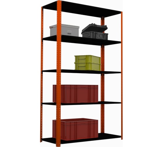 Стеллаж ООО Металекс Metalex Kit Comfort 2000x1500x600 5-ть полок (оранжево-чёрный) / 202587