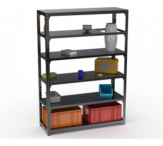 Стеллаж ООО Металекс Kit Comfort 2200х900х500 мм, 6 полок, черный 203484