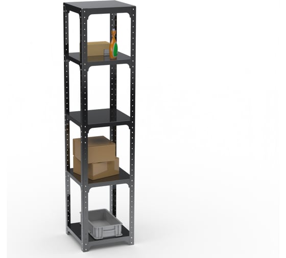 Стеллаж ООО Металекс Kit Comfort 1800х600х600 5-ть полок (чёрный) / 203215