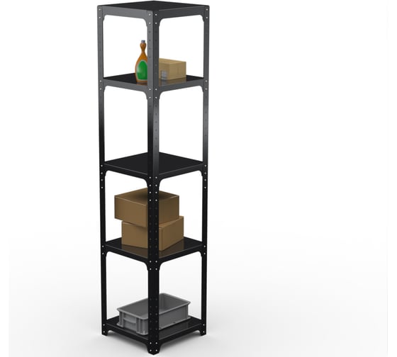 Стеллаж ООО Металекс Kit Comfort 1800х600х600 5-ть полок (чёрный) / 203215