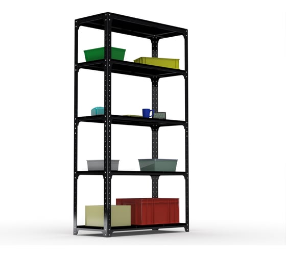Стеллаж ООО Металекс Kit Comfort 1800х1300х400 5-ть полок (чёрный) / 203299