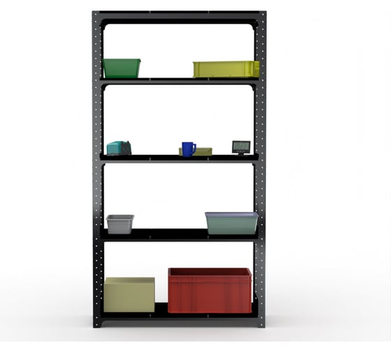 Стеллаж ООО Металекс Kit Comfort 1800х1200х300 5-ть полок (чёрный) / 203289