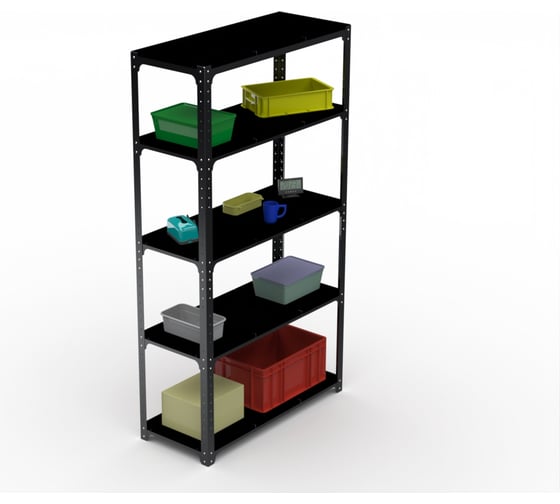 Стеллаж ООО Металекс Kit Comfort 2200х1300х600 5-ть полок (чёрный) / 203461