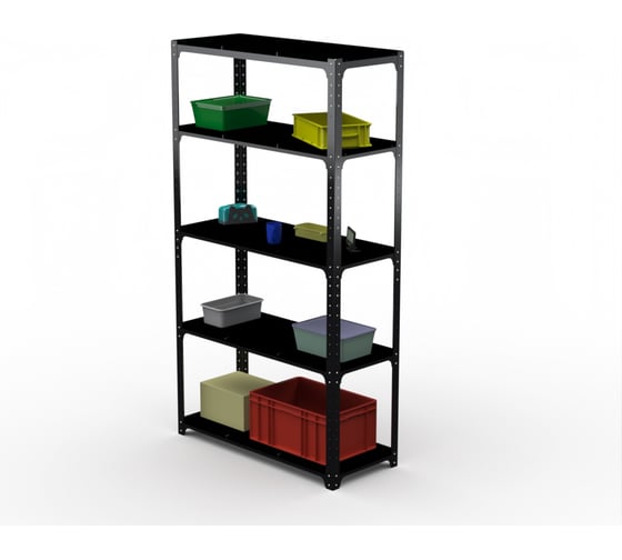 Стеллаж ООО Металекс Kit Comfort 2200х1300х600 5-ть полок (чёрный) / 203461