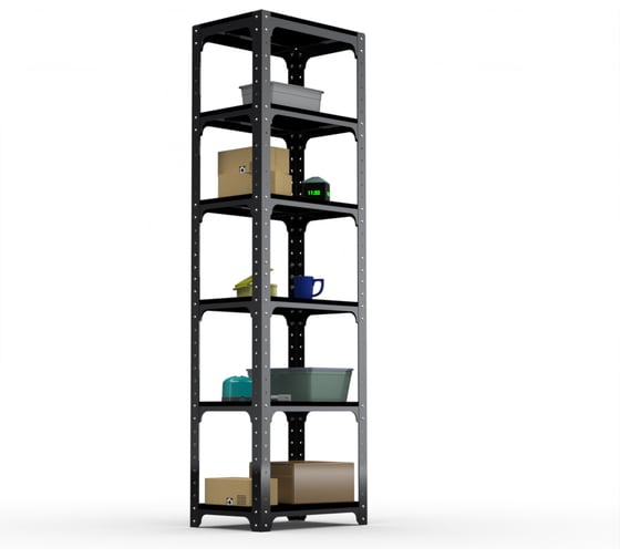 Стеллаж ООО Металекс Kit Comfort 2200х600х600, 6 полок, черный 203245 1