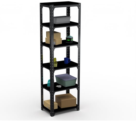 Стеллаж ООО Металекс Kit Comfort 2200х500х500, 6 полок, черный 203244