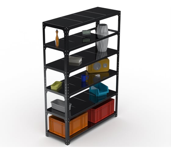 Стеллаж ООО Металекс Kit Comfort 2200х1600х500, 6 полок, черный 203491