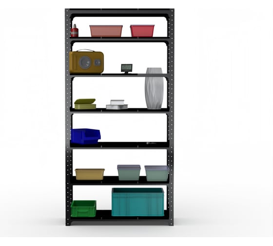 Стеллаж ООО Металекс Kit Comfort 2400х800х600, 7 полок, черный 203600