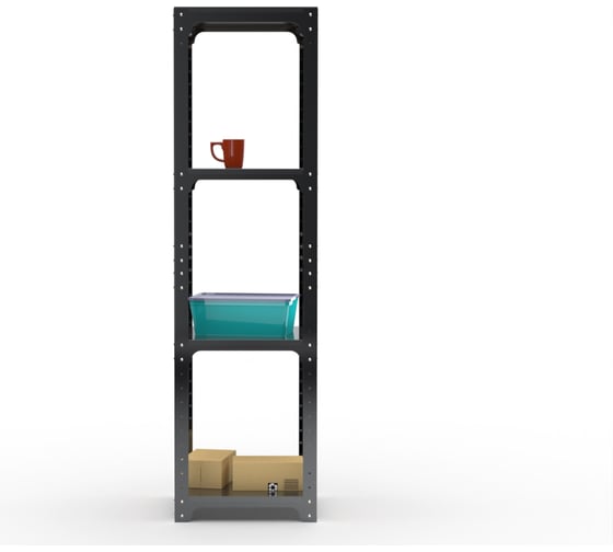 Стеллаж ООО Металекс Kit Comfort 2000х600х600 мм, 4 полки, чёрный 203221