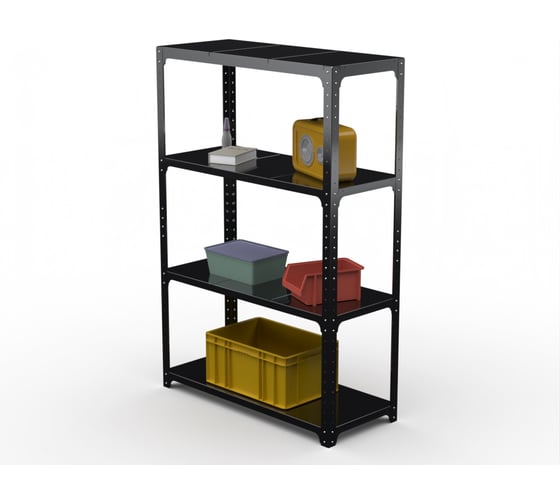 Стеллаж ООО Металекс Kit Comfort 1800х1200х500 мм, 4 полки, чёрный 203271