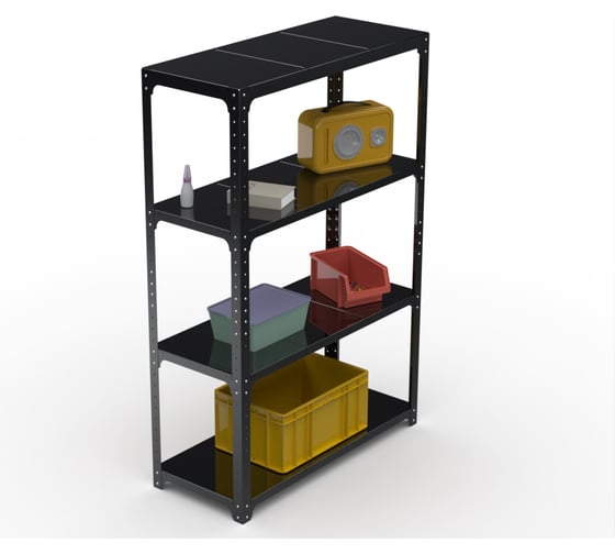 Стеллаж ООО Металекс Kit Comfort 2000х1300х600 мм, 4 полки, чёрный 203353