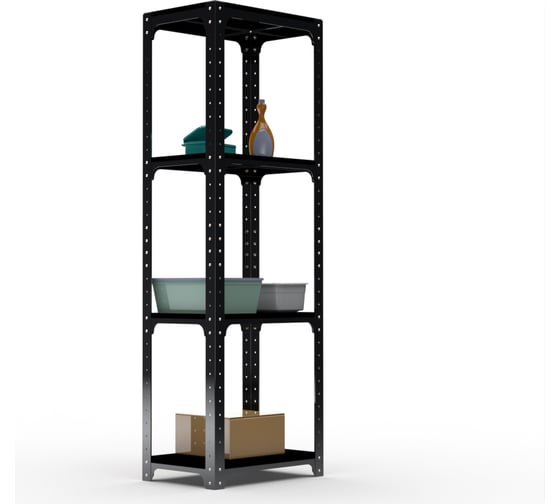 Стеллаж ООО Металекс Kit Comfort 2000х500х600 мм, 4 полки, чёрный 203224