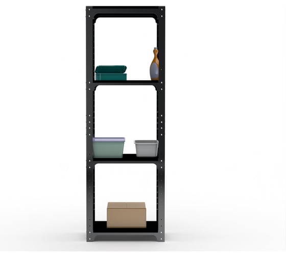 Стеллаж ООО Металекс Kit Comfort 2000х400х600 мм, 4 полки, чёрный 203223