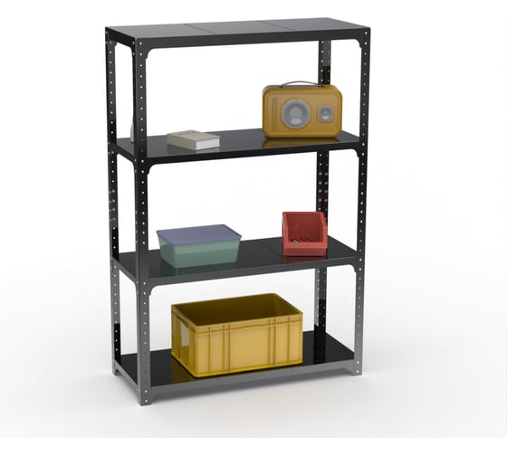 Стеллаж ООО Металекс Kit Comfort 2000х1600х400 мм, 4 полки, чёрный 203338