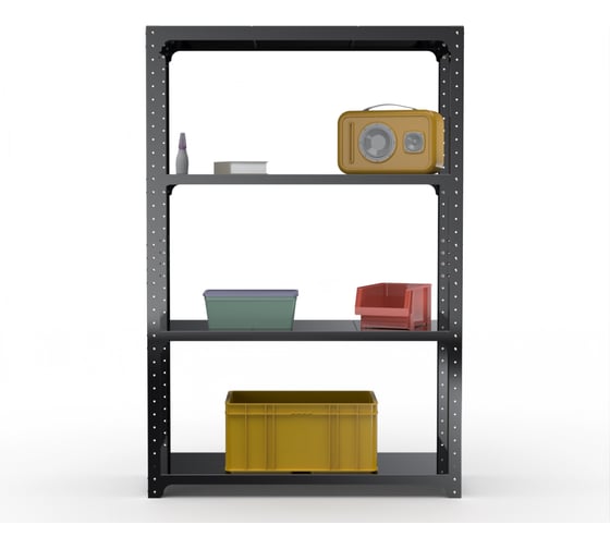 Стеллаж ООО Металекс Kit Comfort 2000х1600х400 мм, 4 полки, чёрный 203338