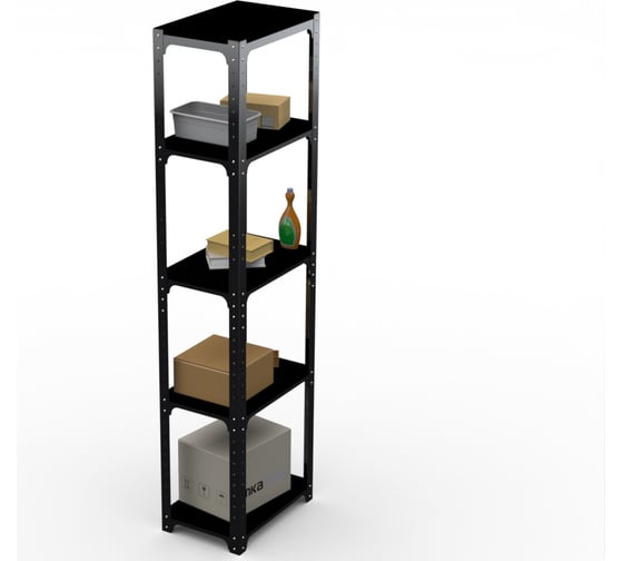 Стеллаж ООО Металекс Kit Comfort 2000х400х600 мм, 5 полок, чёрный 203229
