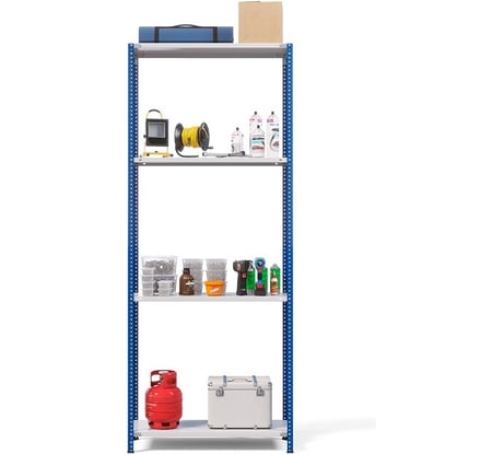 Стеллаж металлический ГТС ТС Лайт, 2000x1000x300 мм, полки 4 шт синие стойки 99-200100300С