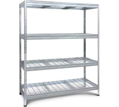 Металлический стеллаж AR SHELVING Rivet Wire 180x150x60 см, 4 полки из стальной сварной сетки TRM18401K/10-37ZCI0