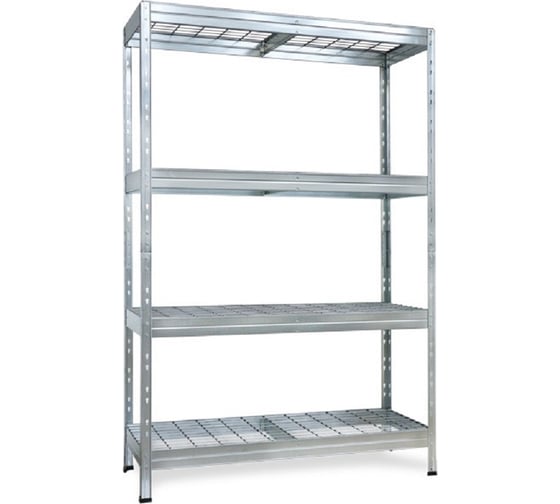 Металлический стеллаж AR SHELVING Rivet Wire 180x120x45 см, 4 полки из стальной сварной сетки TRM18404K/07-37ZCI0