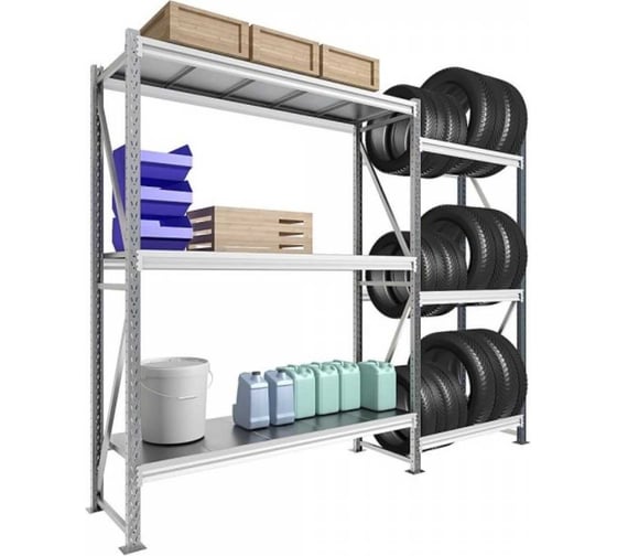 Металлический стеллаж IRONMEBEL Optimus Pro h-2000 Zn, 3 яруса 1500х500 M-СГР20001500500ОЦ3