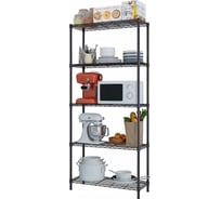 Стеллаж сетчатый Стелла-техник 600х350х1800 мм, 5 полок, цвет черный, нагрузка на полку 40 кг, СРС6035180П5В