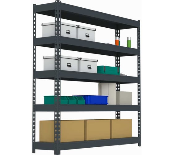 Стеллаж ООО Металекс HARD 2200х1800х500 5 полок (серый) / 106295 1