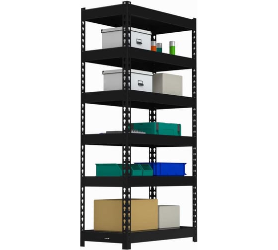 Стеллаж ООО Металекс HARD 2200х1200х400 6 полок (чёрный) / 106475 1