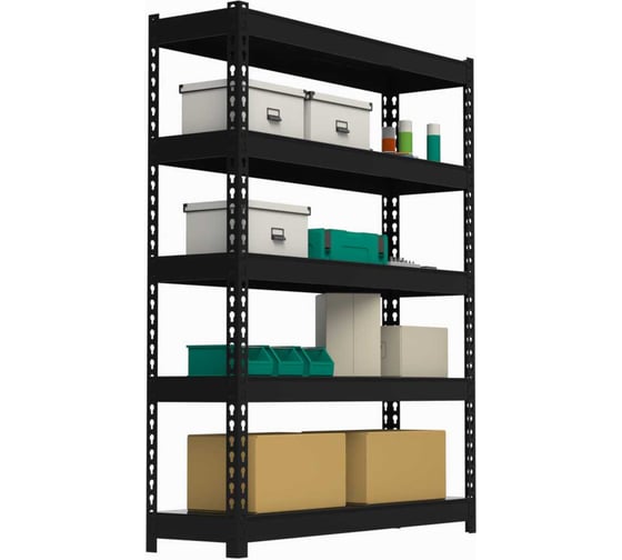 Стеллаж ООО Металекс HARD 2200х1400х500 5 полок (чёрный) / 106466 1