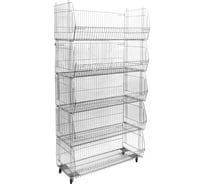 Контейнер разборный пятиярусный Юнитрейд (кош) 960х440х1775мм с колесами, о., 04.04.001.01.14.0001.00