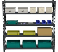 Стеллаж ООО Металекс MID 2000х1600х600 5 полок, серый 107284