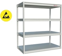 Стеллаж металлический НПО ДиОД усиленный с плавно регулируемыми по высоте полками (4 полки) 1500*600*1800 ESD, 4610391614630
