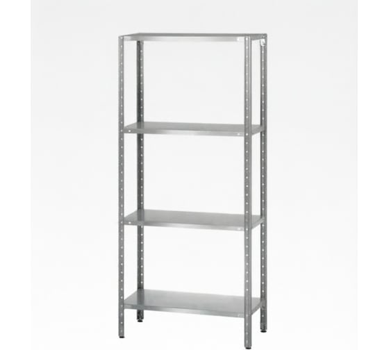 Стеллаж полочный Mecon СПЛ - 1200*600*1800 Norma (стойки цинк; полка сплошная 4 шт. нерж.430) СПЛ-N12060In180Zn-4С