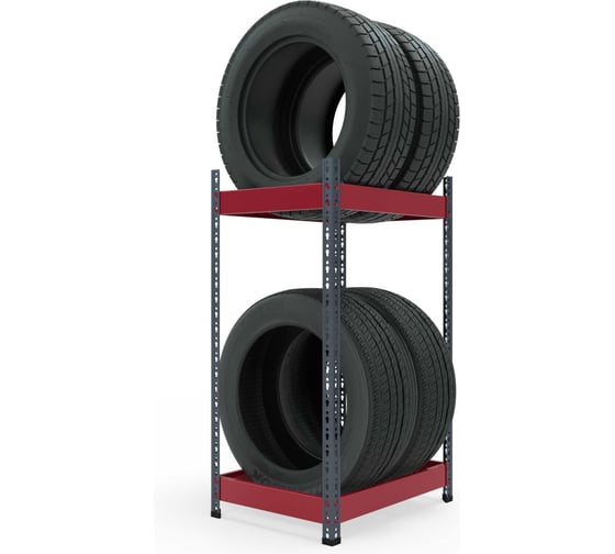 Стеллаж для шин IRONMEBEL Нексус 2100, 1153х688х522 мм, 2 полки, серый графит M-NEX2-1000-0685-2T