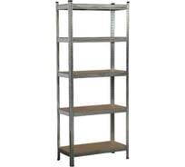 Металлический стеллаж BoomHouse безболтовой, в1800Хш750Хг350мм, 5 полок МДФ, серебристый, 291411