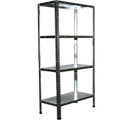 Металлический стеллаж BoomHouse в1200Хш600Хг300мм, 4 полки, нагрузка на стеллаж до 120 кг, серебр, 291417