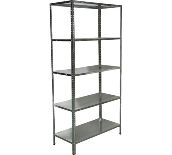Металлический стеллаж BoomHouse в1800Хш900Хг400мм, 5 полок, нагрузка на стеллаж до 150 кг, серебр, 291421