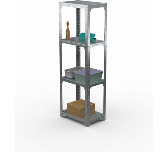 Стеллаж ООО Металекс Metalex Kit Comfort 2000х400х500, 4-е полки, оцинкованный 401376