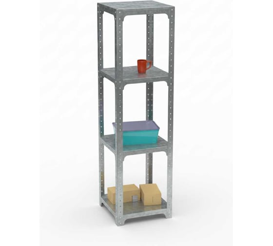 Стеллаж ООО Металекс Metalex Kit Comfort 1800х500х500, 4-е полки, оцинкованный 401362