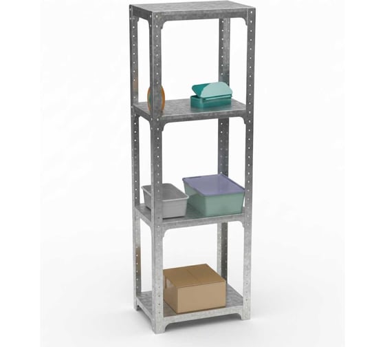Стеллаж ООО Металекс Metalex Kit Comfort 1800х400х500, 4-е полки, оцинкованный 401364